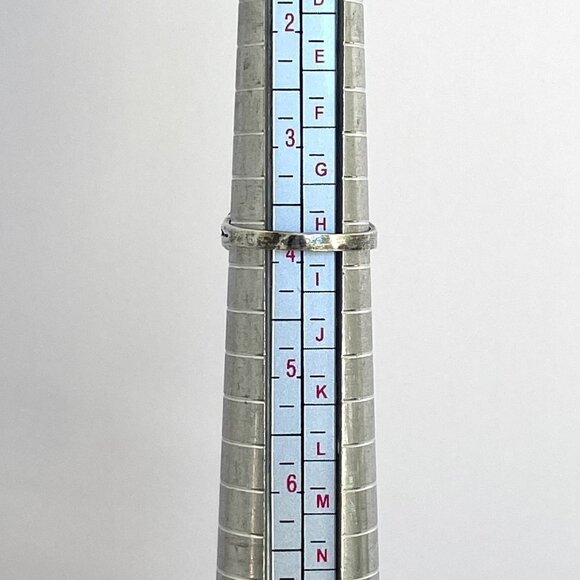 Sterling Silver 925 Bezel Set Oval Abalone Shell Floral Accent Ring Sz 3.75 - Picture 9 of 16